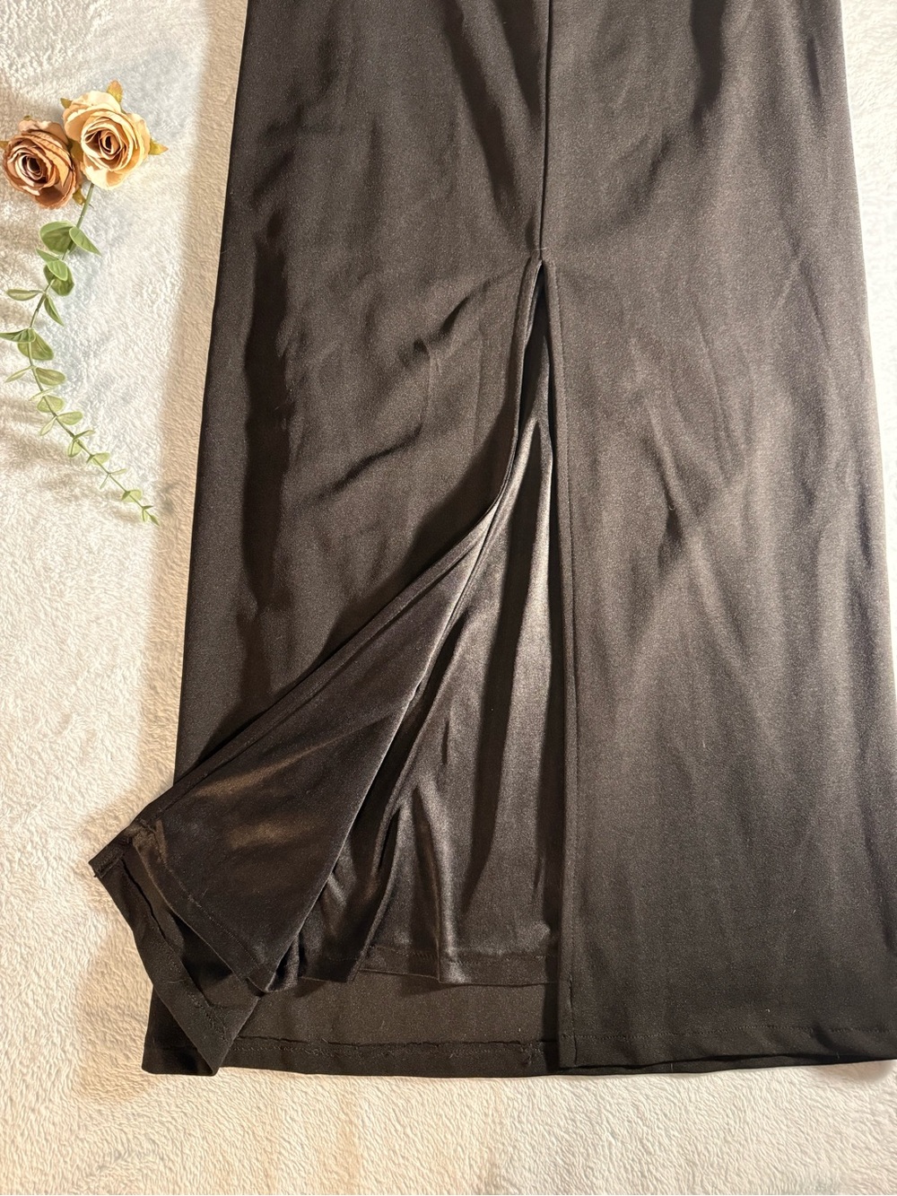 Lulu's Black Maxi Dress with Sparkle neckline Trim - Picture 5 of 11